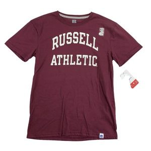 Russell Mens Archie Logo Graphic Crewneck Short Sleeve T-Shirt Maroon S